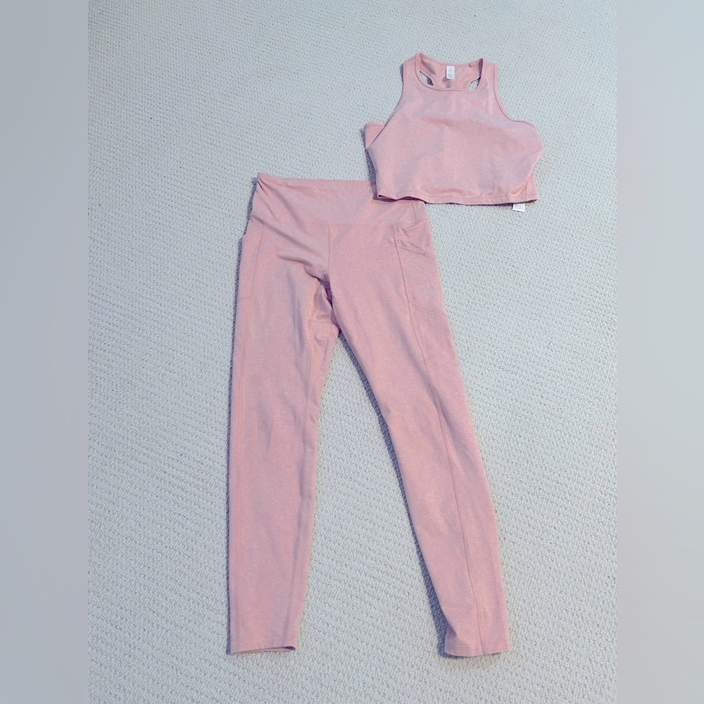 Pink Matching Leggings and Tank